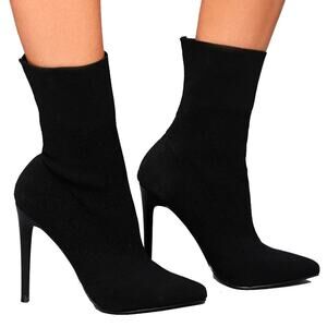 Steve Madden Lovely Black Sock Boots Size 10